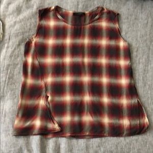 All Saints red and black plaid shell, sz 2